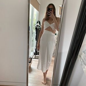 Zara silky cutout strap maxi dress NWOT